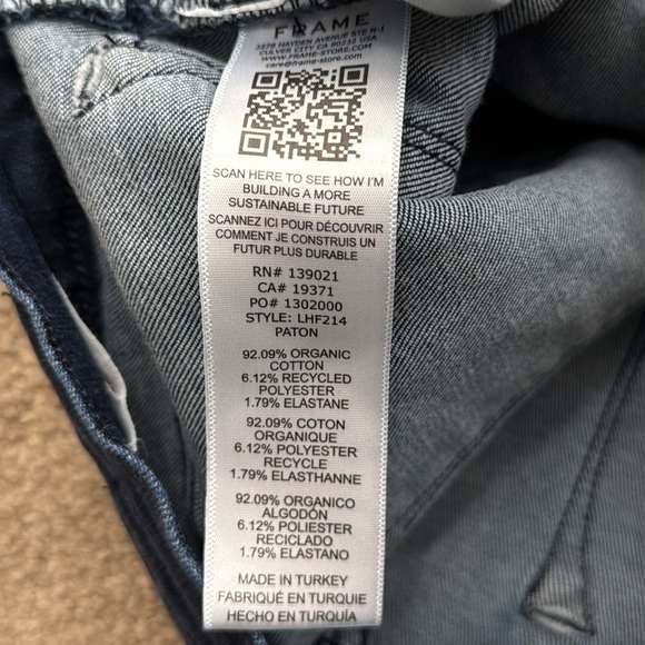 Frame Le High Rise Flare Leg in Paton Dark Wash Stretch Jeans Size 28 - Picture 7 of 8